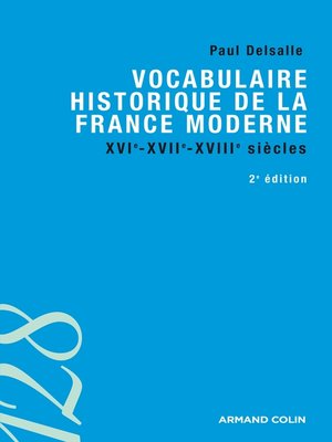 cover image of Vocabulaire historique de la France moderne